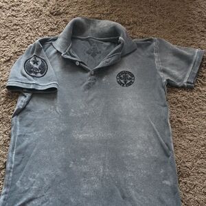 Mens Short-Sleeve Polo Shirt in Faded Grey